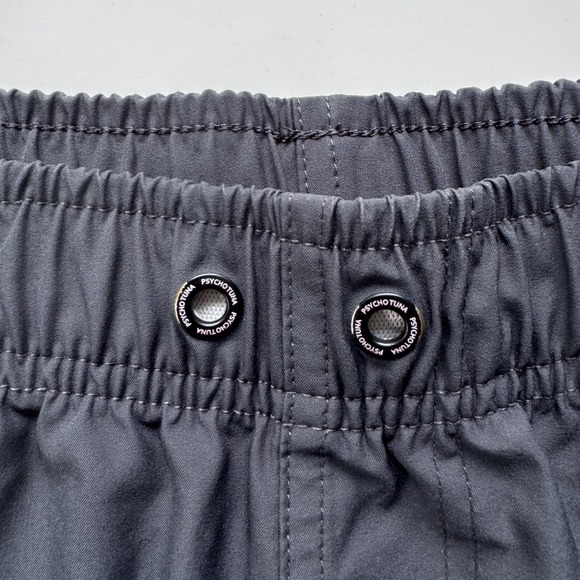 PSYCHO TUNA 6" Solid Unlined Swim Shorts Mens Medium Black Trunks‎ Elastic Waist - Picture 2 of 13